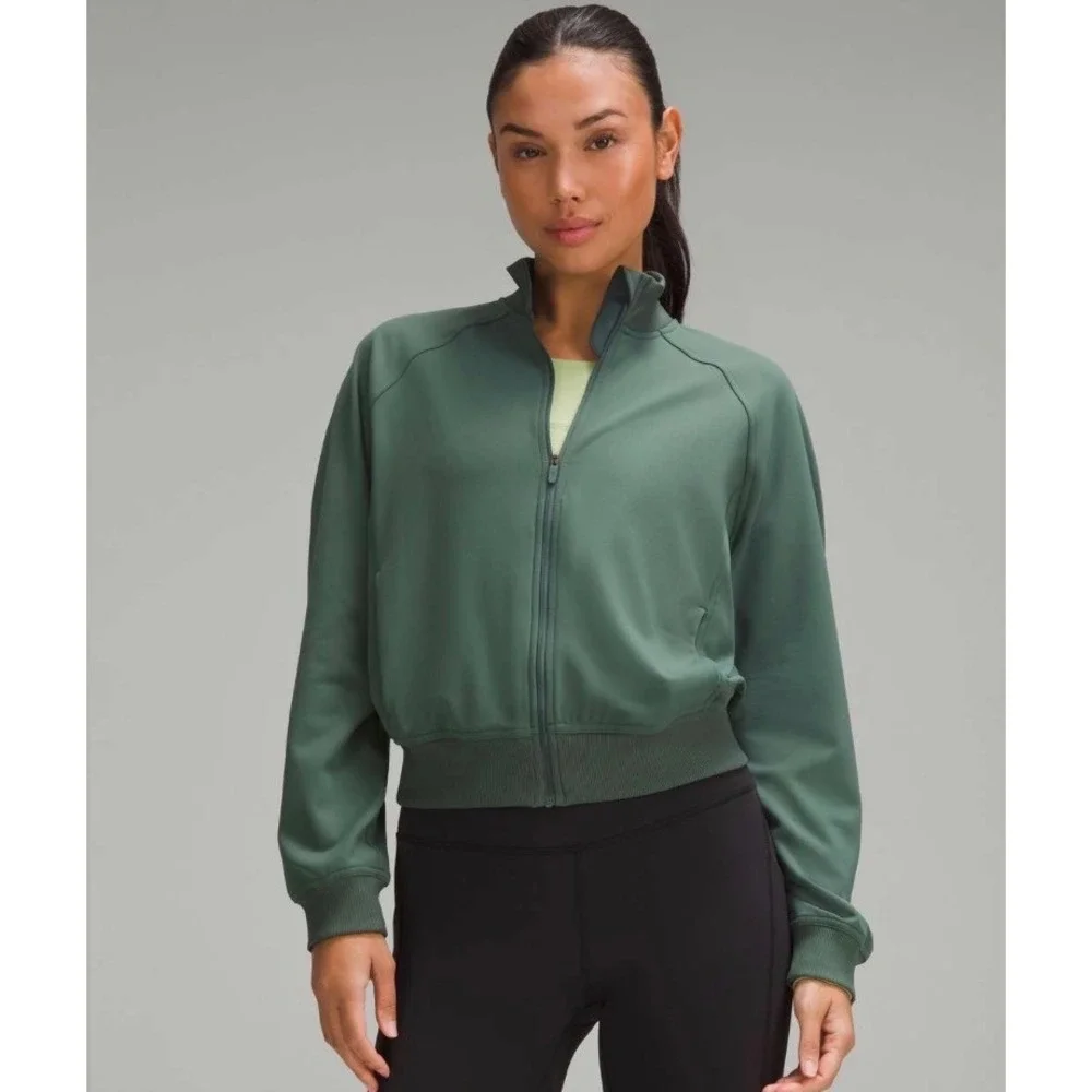 Lululemon Wunder Train Track Jacket Dark Forest Size 12 Excellent Condition